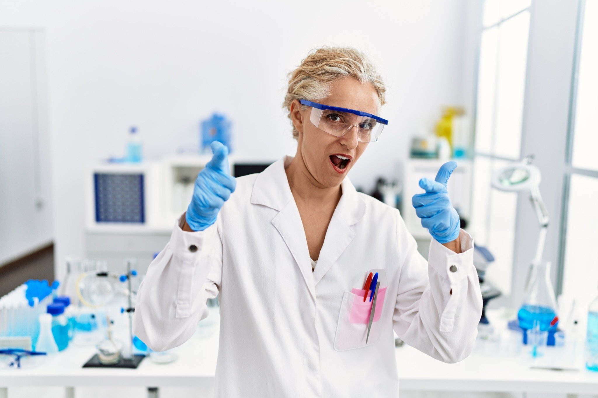 A scientist working in a modern laboratory